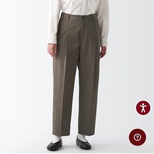 Muji Water Repellent Stretch Tuck Wide Pants